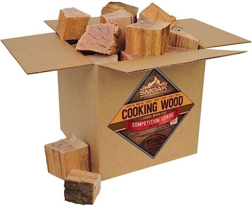 Smoak Firewoods Cooking Wood Chunks (Competition Grade) USDA Certified for Smoking, Grilling or Barbequing (RED Oak 25-30lbs 1728 Cubic in.)