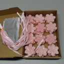 Demissle 20 Pcs Christmas Soap Bar Gift Set Snowflakes Handmade Soap Bulk with Scented Christmas Favors for Guests Holiday Stocking Stuffers for Xmas Bathroom Wedding Birthdays(Pink)