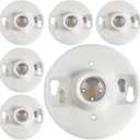 6 Pcs E26 Medium Base Ceiling Lamp Holder Keyless Light Sockets White Bulb Socket Incandescent Fluorescent CFL Lamp Holder 660w 250v (Porcelain)