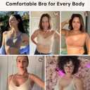 Vertvie Womens Seamless Bra No Underwire Comfort Push Up Bras Buttery Soft Wireless Bralette Full Coverage Sport Everyday Bra (Black, L)