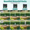 Dreyoo Fountain for Bird Bath, Red Moss Resin Granite Water Fountain Rock with 7W Water Pump, Bird Bath Fountains for Hummingbird Birdbath, Bird Feeder, Small Aquarium, Fish Tank
