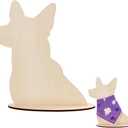 AHANDMAKER Dog Silhouette Display Stand, Wood Pet Bib Display Stands, Blank Wooden Scarf Holder for Dog, Small Craft Show Display Photography Props for Dog Accessory Bib Bandana Scarf Store Display