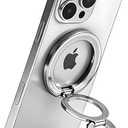 Magnetic Phone Ring for MagSafe Grip [Super Magnet][Can Rotate 360 Degrees][Double Bracket]Phone Ring for MagSafe Grip Silver 2025 New