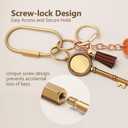 Gold Carabiner Keychain,Brass Locking Carabiner Key Rings,Purse Bag Charm Clip,Charm Holder with Security Screw Lock