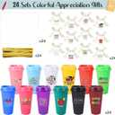 Skylety 24 Pack Teacher Appreciation Gifts Bulk Cups 16 oz Reusable Coffee Tumblers with Lids, Bags & Cards, Thank You Teacher Gifts Set for Appreciation Week, End of Year, Graduation