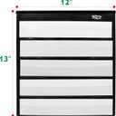 Black Tabletop Desktop Pocket Chart with Bonus 20X Dry Erase Cards. Double Sided and Self-Standing (13 X 12)