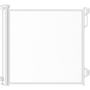 Retractable Safety Baby Gate or Mesh Dog Gate, Durable Portable Mesh Retractable Gate, Easy to Use for Stairs, Doorways, Hallways, Indoor, Outdoor, 33.5" Tall, Up to 45" Wide, White