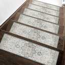 sarben Non Slip Stair Treads for Wooden Steps 15PCS - 8"x30" Indoor Safety Carpet, Edging Mats with TPE Adhesive Backing, Pet and Elderly Friendly Stair Rugs (Taupe)