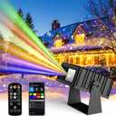 AIRIVO Outdoor Star Laser Projector, App & Remote Control 7 Colors Motion Smart Firefly Lights Christmas Snowflake Projector, 8 Lighting Effects Fairy Light Projector for Holiday Decor Garden Light