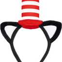 SWEET MAX Cat Ears Headband Red Stovepipe Hat Headpiece Cosplay Costume Accessory Kit Party Favors