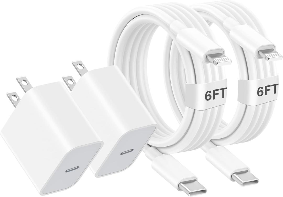 iPhone Charger Fast Charging,[Apple MFi Certified] Apple Chargers iPhone Super Quick 2Pack 6FT TypeC to Lightning Cable USB C Wall Charger Plug Adapter for iPhone 14 13 12 11/14Pro Max/13Pro/SE/XR/XS