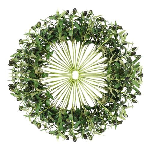Erlandens 50pcs Faux Olive Leaves Stems 10” Tall Artificial Plants Olive Tree Branches for Small Vase Tabletop Greenery Decor for Home Office Wedding Party (Vase Not Included)