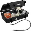 Portable Small Lock Box, Waterproof Beach Travel Lock Box, 4-Digit Combination Lock Box with Removable Chain for Travel, Beach, Hotel, Dormitory, Home and Office