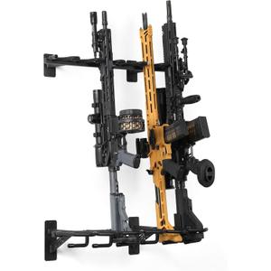 Savior Equipment Wall-Mount Rifle Rack Tactical Shotgun Carbine Firearm Free-Standing Gun Display Indoor Storage Rack - Heavy Duty Steel, 6-Slot Holds up to 150 Lbs (Obsidian Black II) Savior Equipment Wall-Mount Rifle Rack Tactical Shotgun Carbine Firearm Free-Standing Gun Display Indoor Storage Rack - Heavy Duty Steel, 6-Slot Holds up to 150 Lbs (Obsidian Black II)