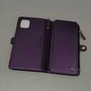 Defencase Compatible with iPhone 11 Case Wallet with RFID Blocking Card Holder for Women and Men, Fashion PU Leather Magnetic Snap Flip Zipper Strap Wallet Phone Case Fit for iPhone 11 6.1", Purple