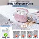 for AirPods Pro 3 Case 2025, Glitter Diamond Case Cover Bling Compatible with Airpods Pro 3rd Generation Case Cute for Women Girly, Includes Cleaning Kit and Keychain (Pink)