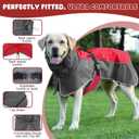 Dog Raincoat, Waterproof Dog Coat with Reflective Straps, Leash Hole & Polar Fleece Lining, Winter Snow Rain Coat for Small, Medium & Large Dogs, Warm, Windproof Vest Jackets L