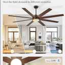 Fanbulous 65 Inch Ceiling Fans with Lights and Remote, Black Indoor/Outdoor Ceiling Fan with Quiet Reversible DC Motor, 6 Speeds, 3CCT, 8 Blades Large Ceiling Fan for Living Room Bedroom Patio