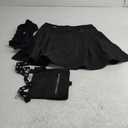 Ruolai Goth Black Pleated Mini Skirt with Chain High Waisted Tennis Skirt (Medium) Black