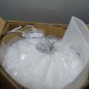 20 Inch Lantern Pendant Light, White Imitation Silk Lampshade, Bubble Pendant Light Fixture Ceiling Hanging Lamp Chandelier for Living Dinning Room Kitchen Island Bedroom Restaurant Cafe