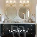 Bathroom Light Fixtures, Brushed Gold Vanity Lights with Flared White Fabric Shade, 3 Light Wall Sconce, Modern Sconces Wall Lighting for Hallway Bedroom, VL837-BG-3