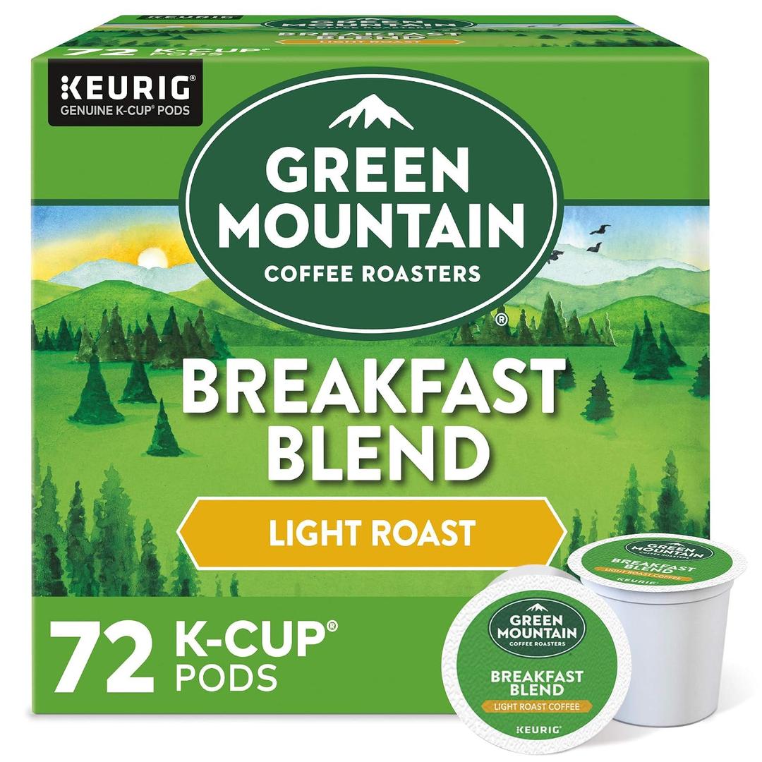 Green Mountain Coffee Roasters Breakfast Blend, Single-Serve Keurig K-Cup Pods, Light Roast Coffee Pods, 72 Count (EXP 04/21/28)