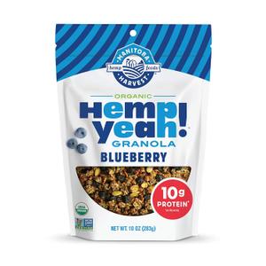 Manitoba Harvest Hemp Yeah Granola, Blueberry, 10oz, with 14 g of Protein, 3.5 g Omegas 3 & 6, 4 g of Fiber and less than 10 g Sugar Per Serving, Organic, Non-GMO, (Pack of 6) Packaging May Vary