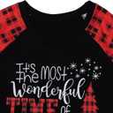 TAOHONG Merry Christmas Sweartshirt for Women Xmas Buffalo Plaid Tree Tops Color Block Snowflake Print Long Sleeve Shirt (Black, M)