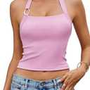 Avidlove Halter Tops for Women Double Lined Sexy Ribbed Crop Tank Top Backless Going Out Cami Slim Fit Y2K Outfits XL
