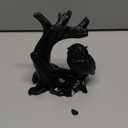 Owl Sphere Holder Crystal Stand Ball Resin Display  4.92''x4.06'' Natural Quartz Wood Base Figurine, Stable Desktop Decoration for Bedroom, Office, Living Room, Study  Crystal Ball Decor Gift