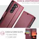 for Samsung Galaxy S22 Case Wallet with RFID Blocking Card Holder, PU Leather Kickstand Protective Flip Phone Cover Fit for Galaxy S22 6.1", Wine Red