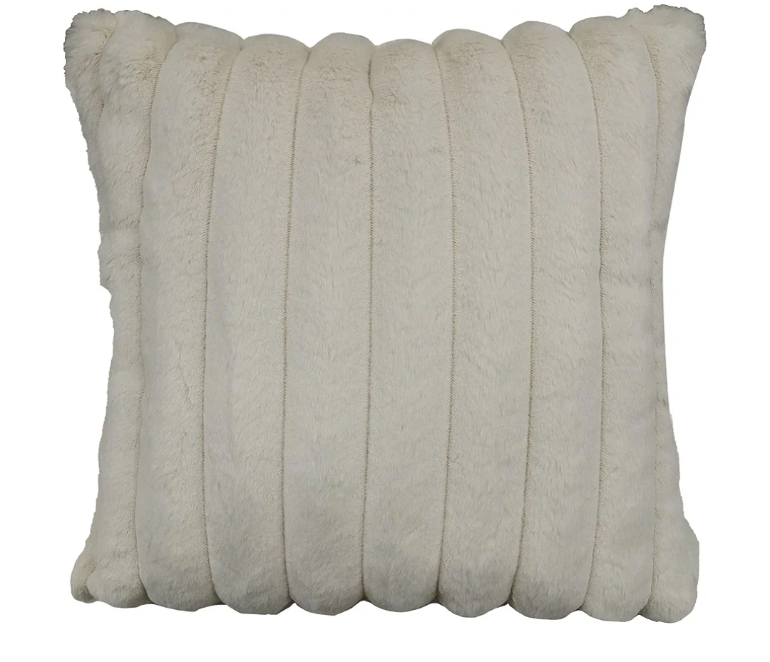 Riverbrook Home Zippered Pillow Cover with Removable Feather Filler, Madison Cream - White, 20 x 20-Inch