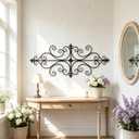 Sintosin Wrought Iron Wall Decor 45 x 18 In, Black, 45.1"L x 18.3"W