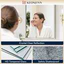 Keonjinn 20 x 30 Inch Brushed Nickel Bathroom Mirrors for Over Sink, Beveled Rectangle Framed Mirrors for Wall, Farmhouse Bathroom Vanity Mirror, Tempered Glass, Square Corner