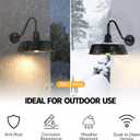 15" Barn Lights Outdoor Gooseneck Lighting, Dusk to Dawn Black Exterior Barn Lights for House, Farmhouse Wall Lighting Fixtures with Sensor for Porch Garage (2, 15" Diameter)