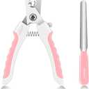 OneCut 6" Dog Nail Clippers for Small, Medium and Large Breed Professional Pet Nail Trimmers -Suitable for Cats, Rabbits and Guinea Pigs with Safety Guard to Avoid Over Cutting (Pink)