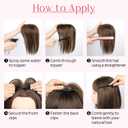 HOOJIH Hair Topper for Women with Thinning Hair 4x2.5inch Base Real Human Hair Topper with Bangs Handmade Invisiable Lace Front Topper - Light Gray