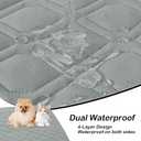 hyha Waterproof Dog Bed Blanket, Soft Pet Blankets, Waterproof Couch Cover for Dogs, Reversible Sofa Covers Washable for Furniture (40x70 Inch, Grey/Dark Grey)