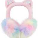 XIAOHAWANG Winter Earmuffs for Kids Girl Warm Ear Muffs Baby Boy Plush Padded Ear Warmer (One Size) E-Pink