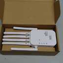 WiFi Repeater, WiFi Extender Signal Booster for Home, 9,800 sq ft Coverage, Repeater/AP Mode, 6 Antennas, Ethernet Port, WPA2, Supports 150+ Devices, White