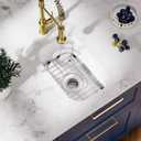 Davivy 13x19 White Bar Sink Fireclay, 13 Inch Dual-Mount Small Bar Prep Sink, Porcelain Single Bowl Design with Bottom Grid & Strainer