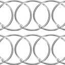 uxcell 24Pcs 3 Inch Shower Curtain Rings Rustproof Metal Round Shower Hooks Snap Joint Design for Bathroom Shower Rod, Silver