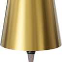 Wireless Bottle Lamp, Wine Bottle Lights with 3 Color Temperature, Rechargeable Stepless Dimming LED Bottle Lights for Liquor Bottles, Wireless Lamp for Bedroom Restaurant Bar-Gold Glossy