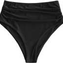 ZAFUL Women High Waisted Bikini Bottoms Ruched Swimsuit Bottom Tummy Control Bathing Suit Bottoms (X-Large)