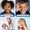 100 Pcs Adhesive Eye Patches for Kids, Medical Eye Patch Disposable Breathable Eyepatch for Amblyopia Lazy Eye Latex Free Adhesive Bandages for Children, 2.95 1.97 inches, Nude Color