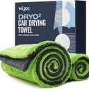 Wigoo Microfiber Car Drying Towels 36" x 24" [1300GSM Ultra-Absorbent, No Streaks & Scratches] Dual-Sided Edgeless Cleaning Towel with Twisted Loop, for Detailing, Cars, SUV, Truck(2-Size Green Set)
