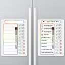 Chore Chart for Kids Dry Erase Chore Board ADHD Tools for Kids to Do List Checklist Task Board Routine Chart Planning Board for Fridge with 10 Sliders and Magnetic Marker, White and Rainbow, 2 Pack