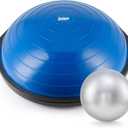 ZELUS 25in. Balance Ball | 660lb Inflatable Half Exercise Ball Wobble Board Balance Trainer w Nonslip Base | Half Yoga Ball Strength Training Equipment w 2 Bands, Pump, Extra Ball Included (Blue)