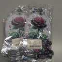 2 x hyzsj DIY Diamond Desktop Ornament Flower Crystal Diamond Art Painting Tabletop Ornaments Single Sided Diamond Ornament for Adult Beginner Home Office Decor Crafts Gift  (ROSE)