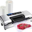 Precision Vacuum Machine,Pro Food Sealer with Built-in Cutter and Bag Storage(Up to 20 Feet Length), Both Auto&Manual Options,2 Modes,Includes 2 Bag Rolls 11x16 and 8x16,Compact Design